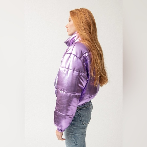 Tach purple metallic mirna puffer jacket - Picture 4 of 10